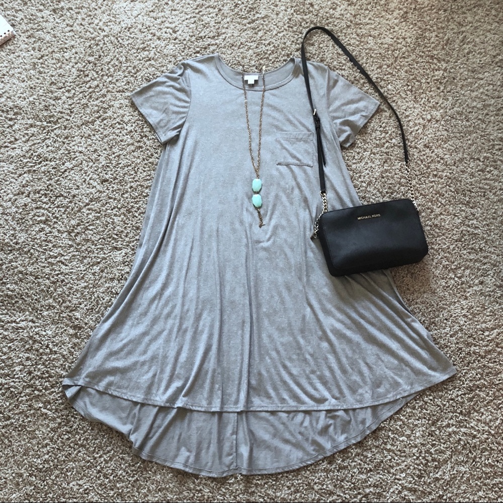 LuLaRoe gray T-shirt dress